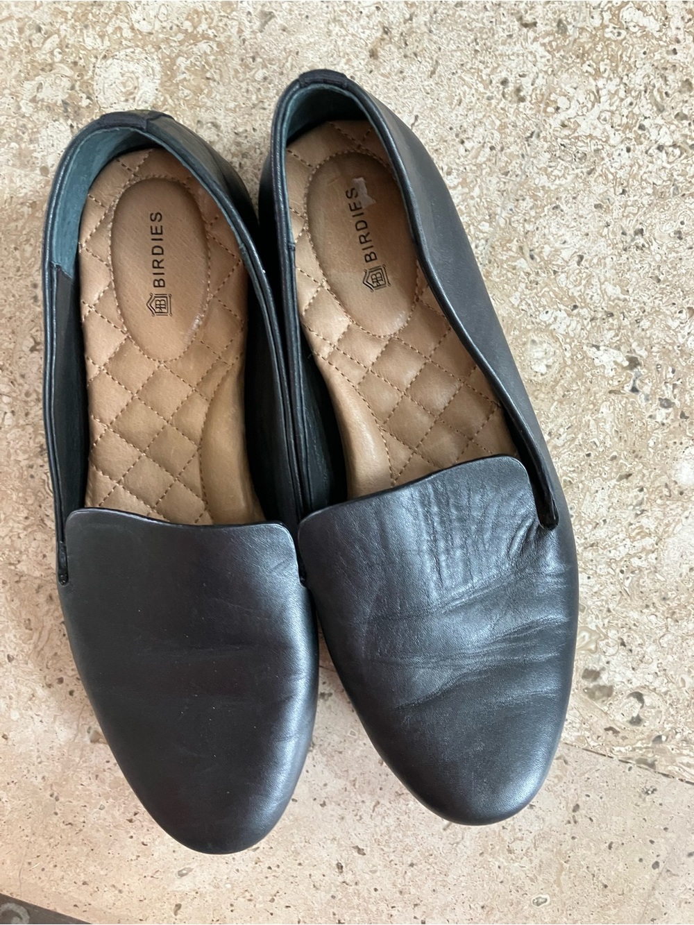 Birdies The Starling Loafer Black Leather Flats Quilted-Insole Flats (7.5) - Picture 4 of 8
